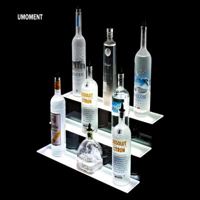 3 Tier Acrylic LED Bar Shelf Display with liquor bottle