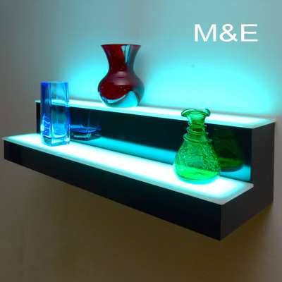 Acrylic LED Lighted Up Liquor Bottle Shelf For Bar Clubs